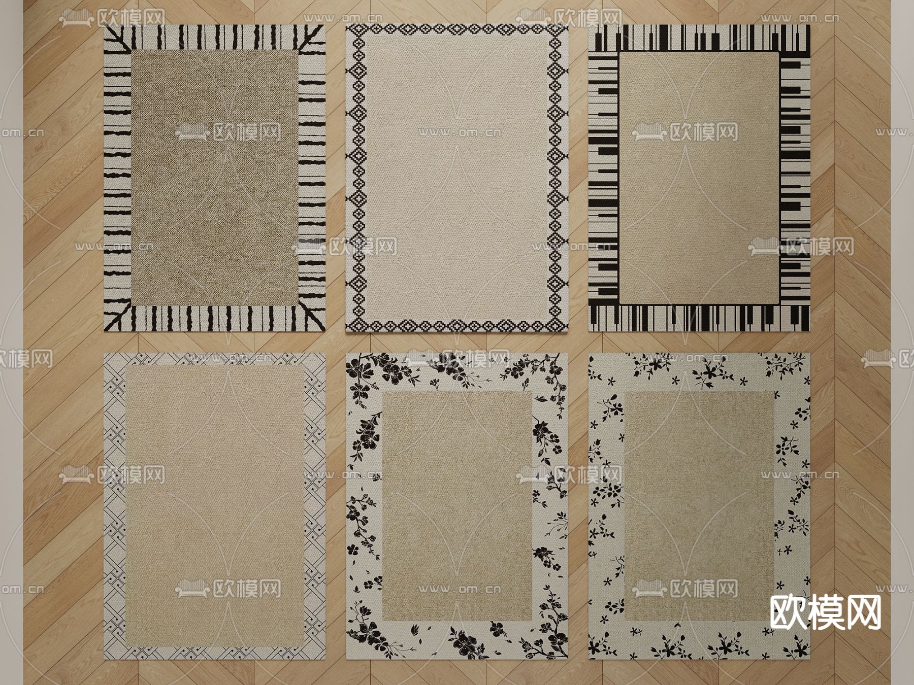 法式地毯 复古地毯3d模型下载