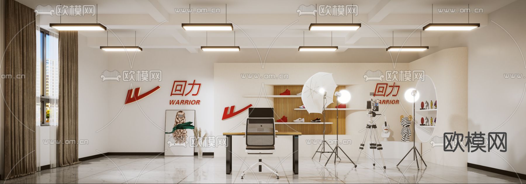 回力直播间3d模型下载（渲染图1）