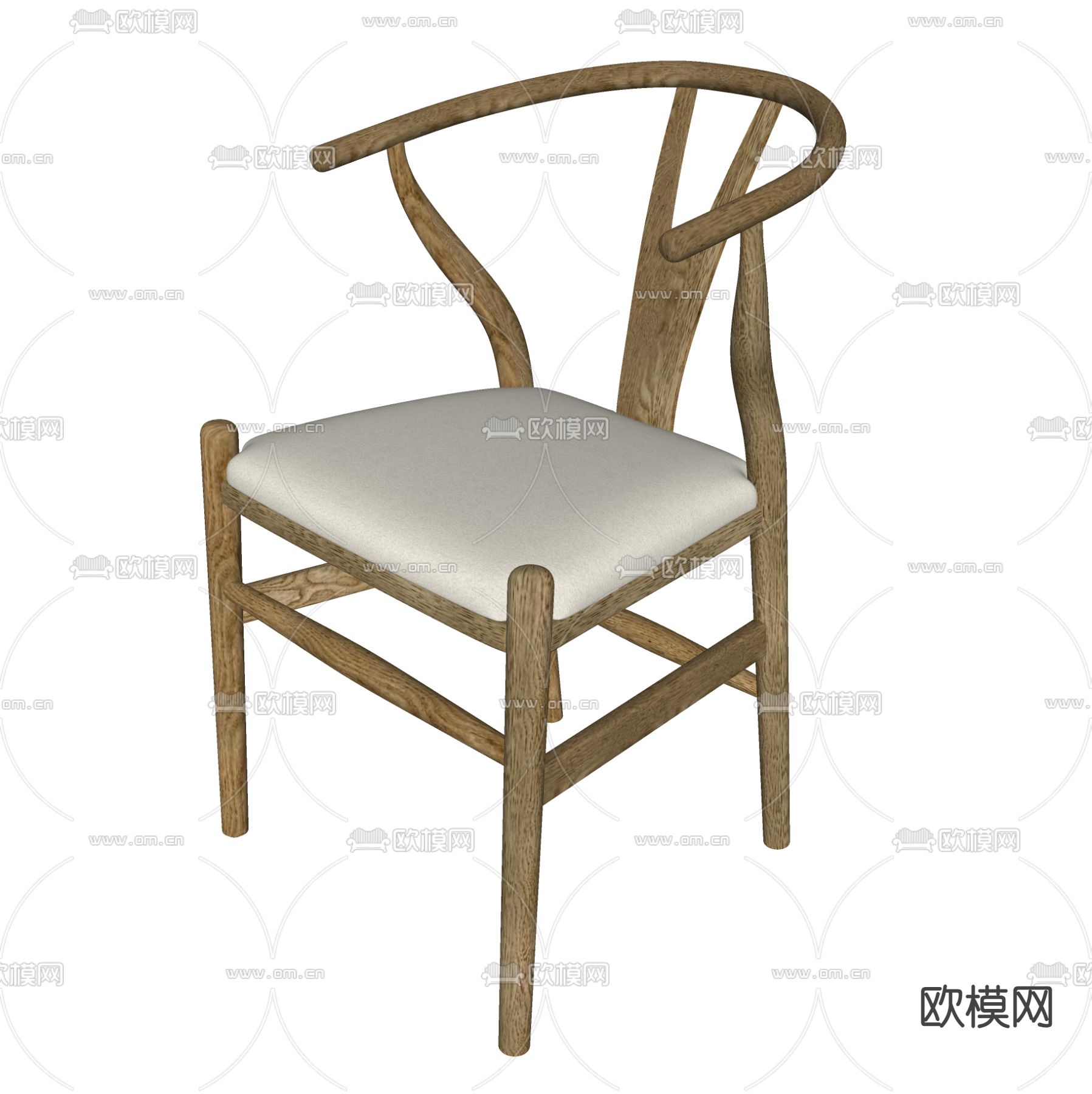 新中式餐椅su模型下载（渲染图1）