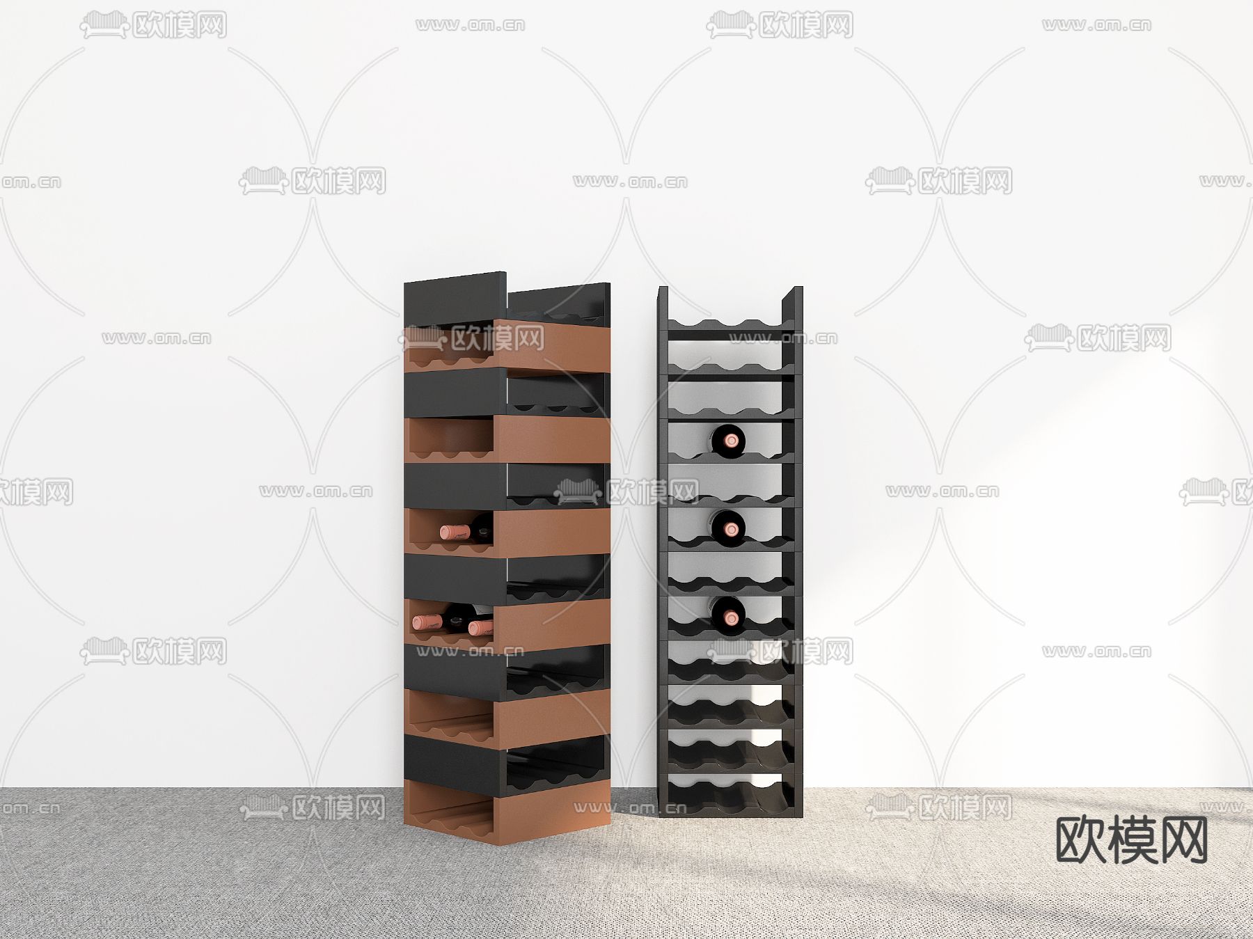 红酒架 酒架3d模型下载