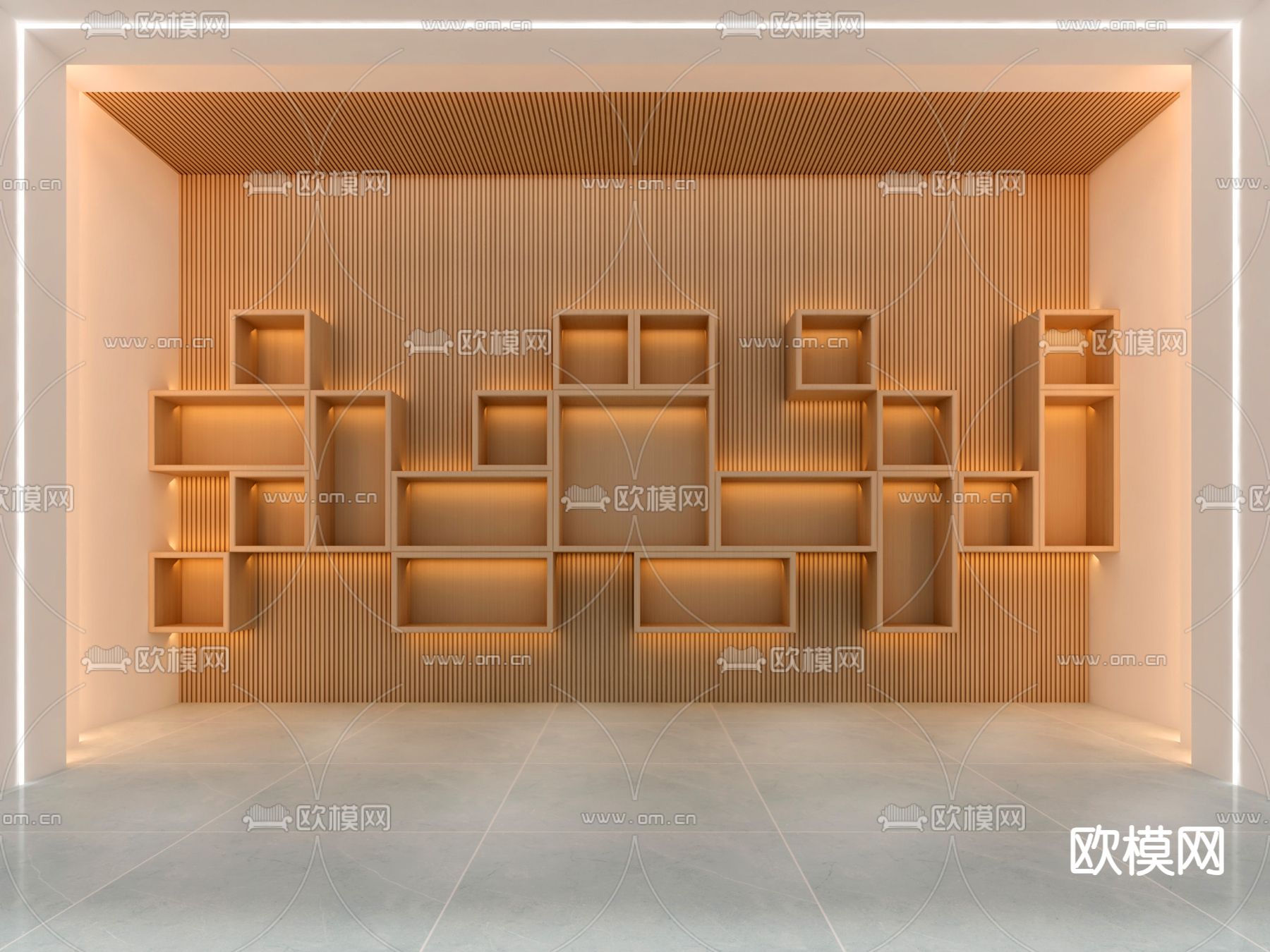 格子柜 展柜 展架 展台3d模型下载（渲染图1）