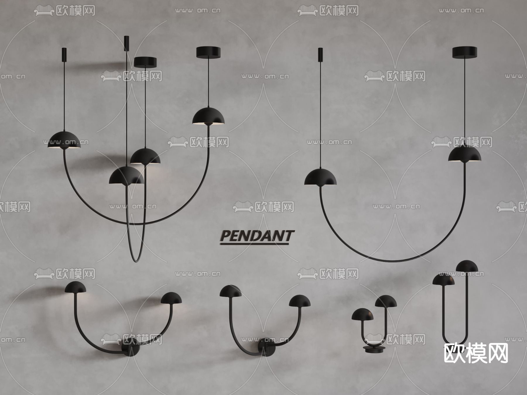 艺术吊灯 轻奢金属吊灯3d模型下载