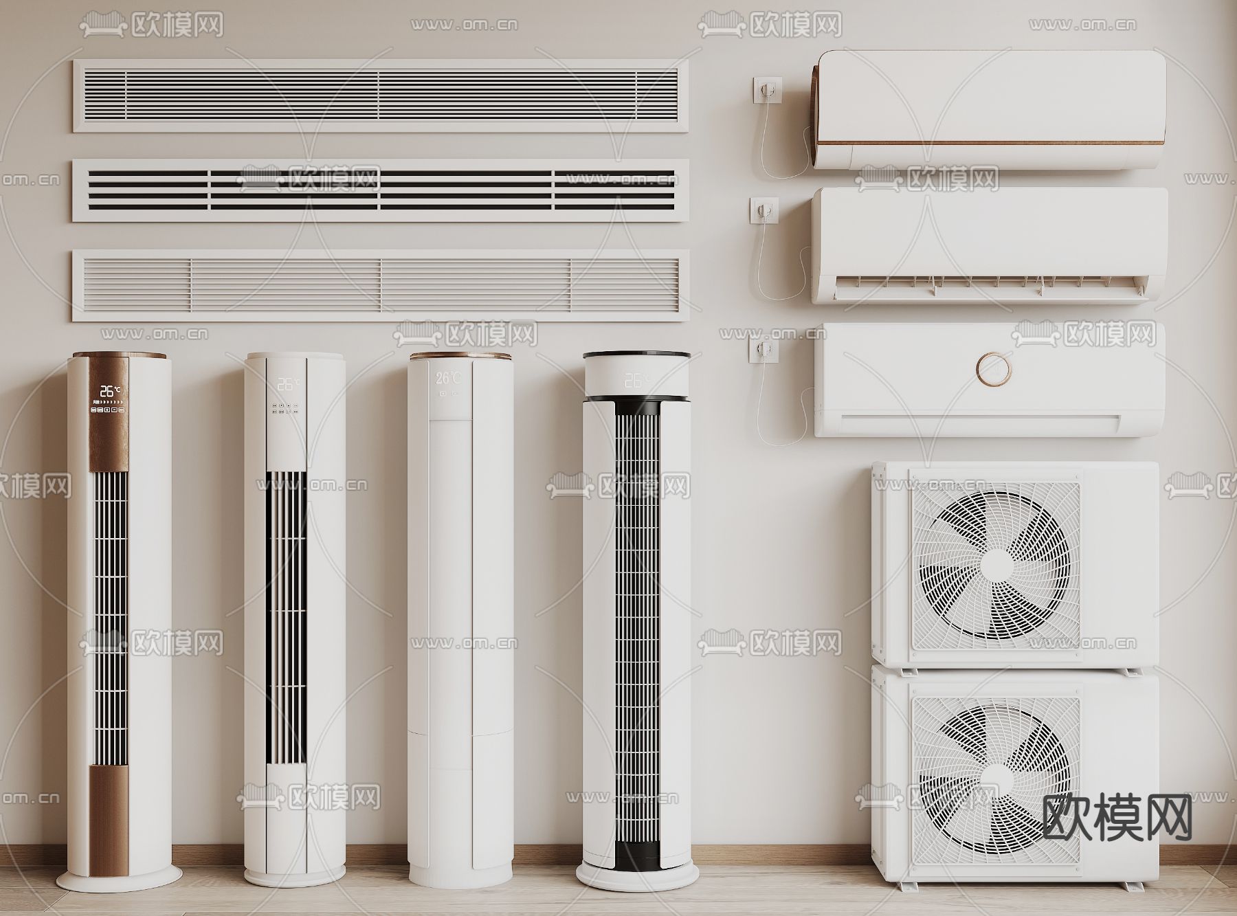 排风扇 空调3d模型下载