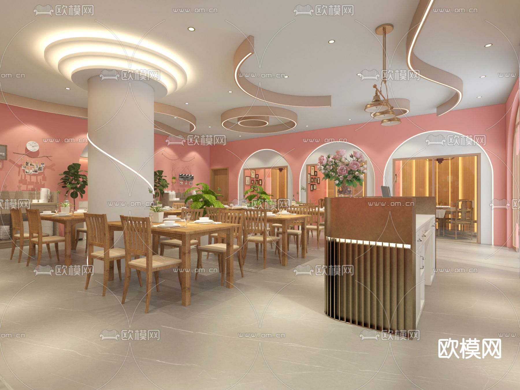 音乐餐厅 餐吧3d模型下载（渲染图2）