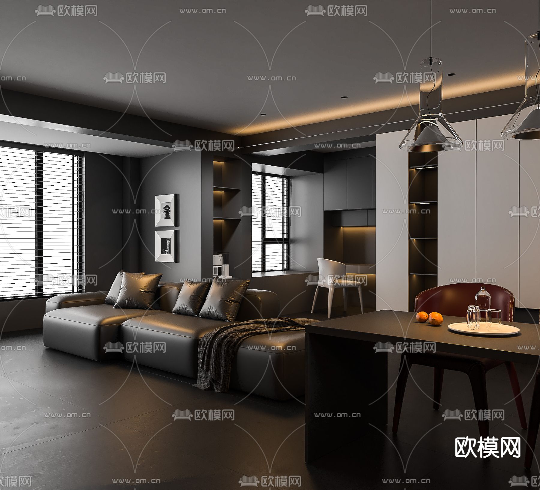 暗黑客餐厅3d模型下载（渲染图1）