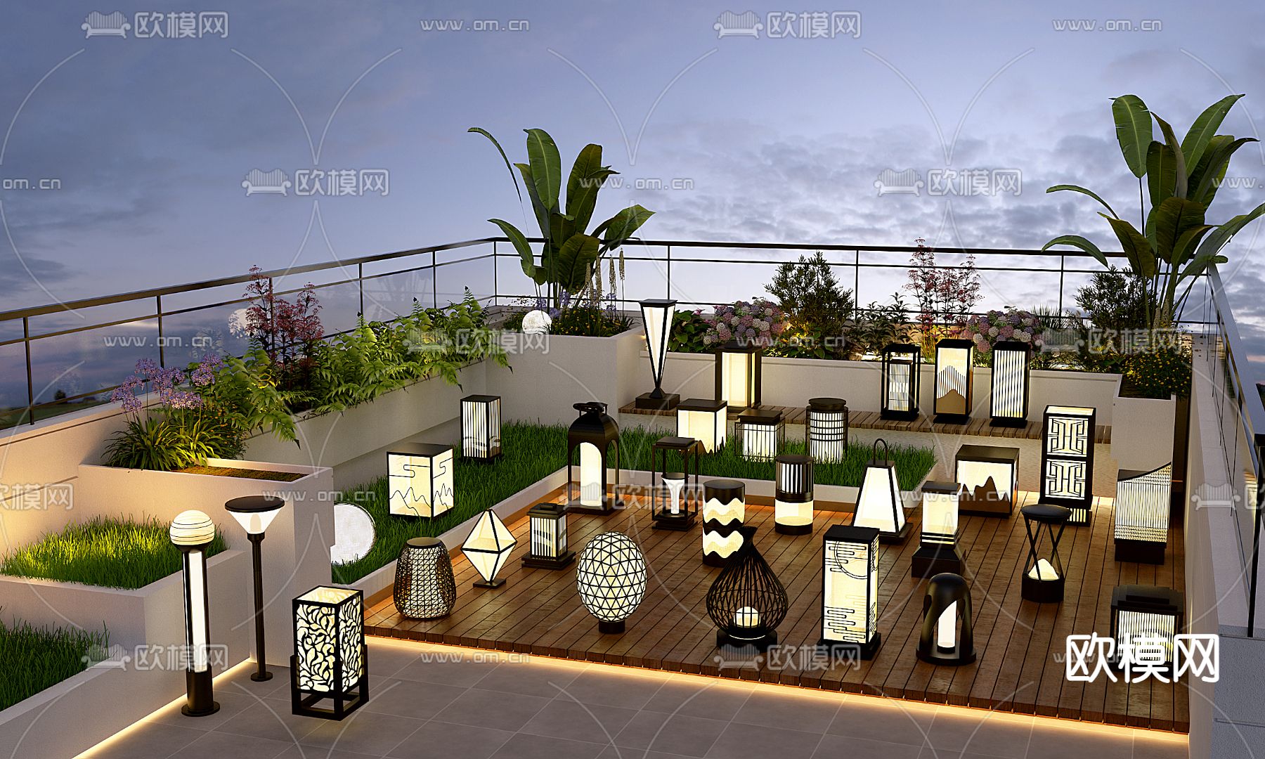 景观灯 户外灯 草坪灯su模型下载（渲染图2）