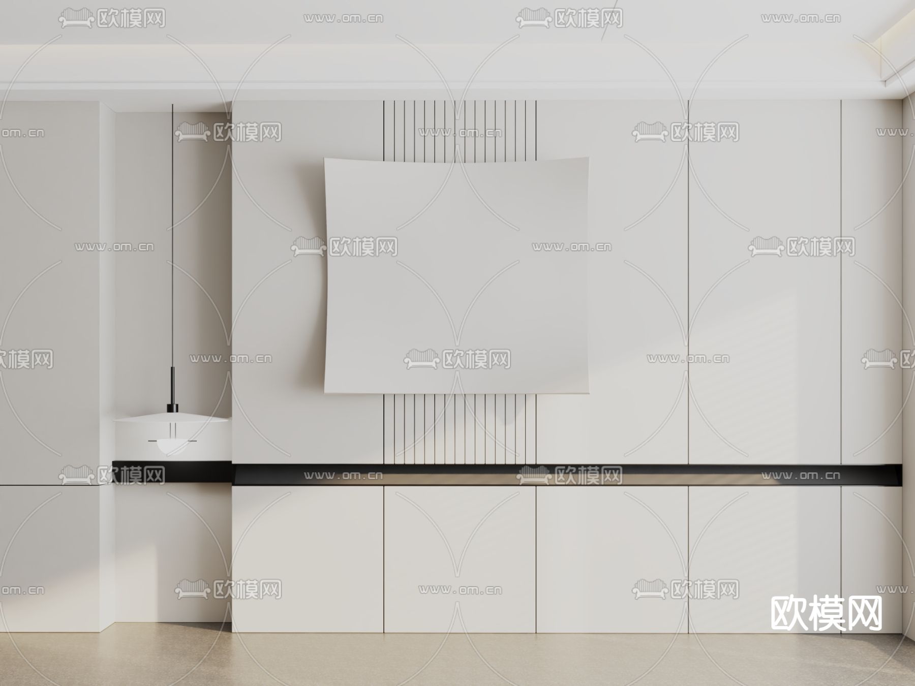 沙发背景 背景墙3d模型下载