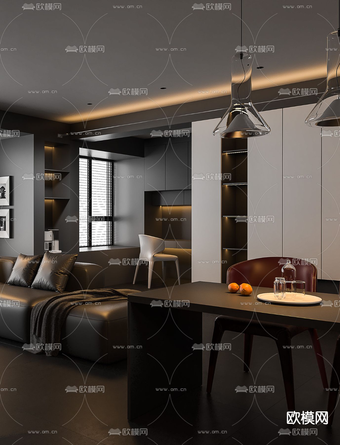 暗黑客餐厅3d模型下载（渲染图2）