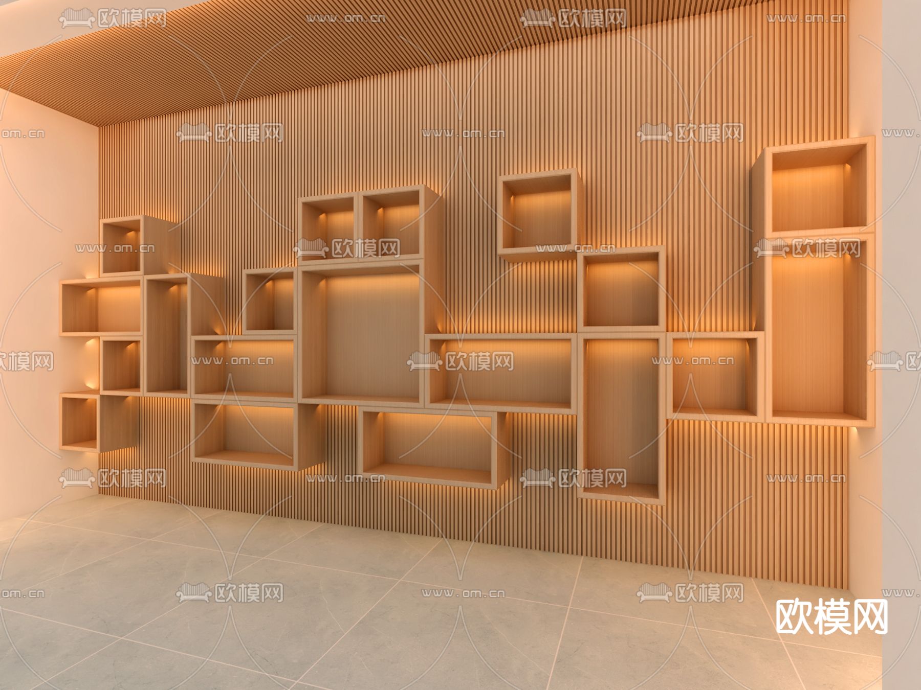 格子柜 展柜 展架 展台3d模型下载（渲染图2）