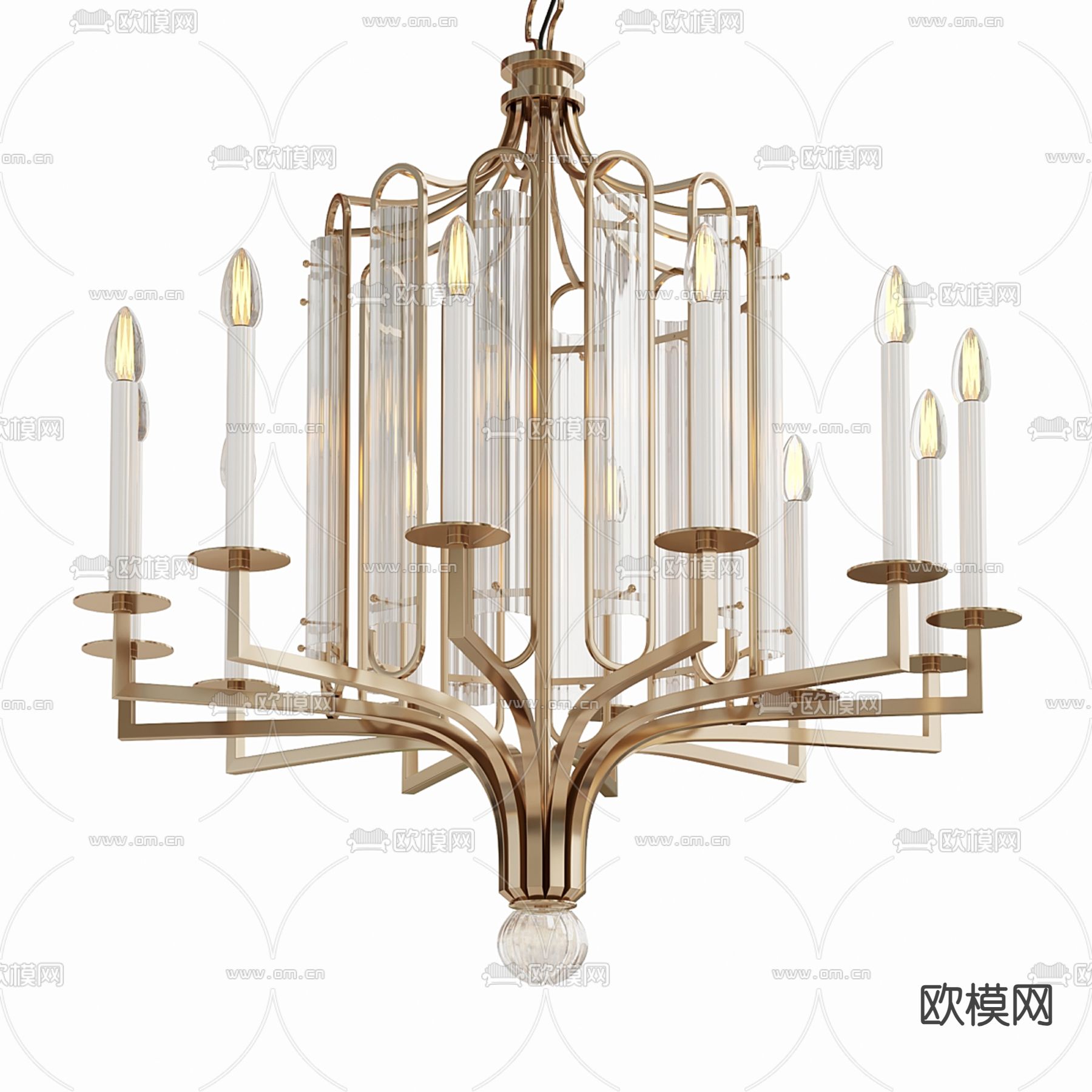 简欧吊灯 烛台吊灯3d模型下载