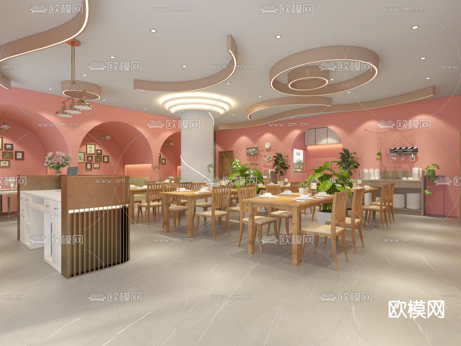 音乐餐厅 餐吧3d模型下载（渲染图3）