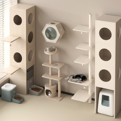  猫爬架 猫窝 喂食器su模型 