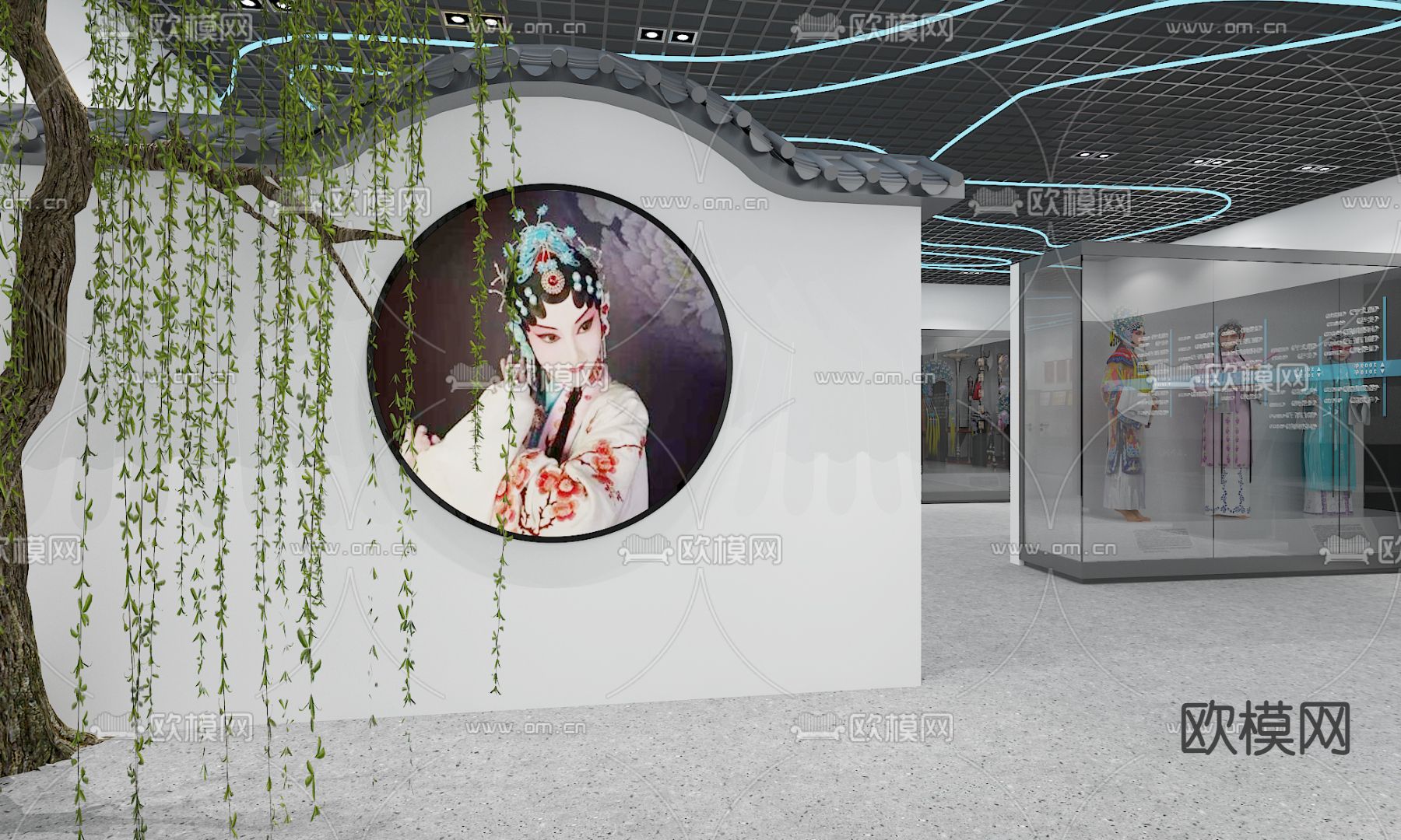 戏剧展厅 戏曲文化馆3d模型下载（渲染图4）