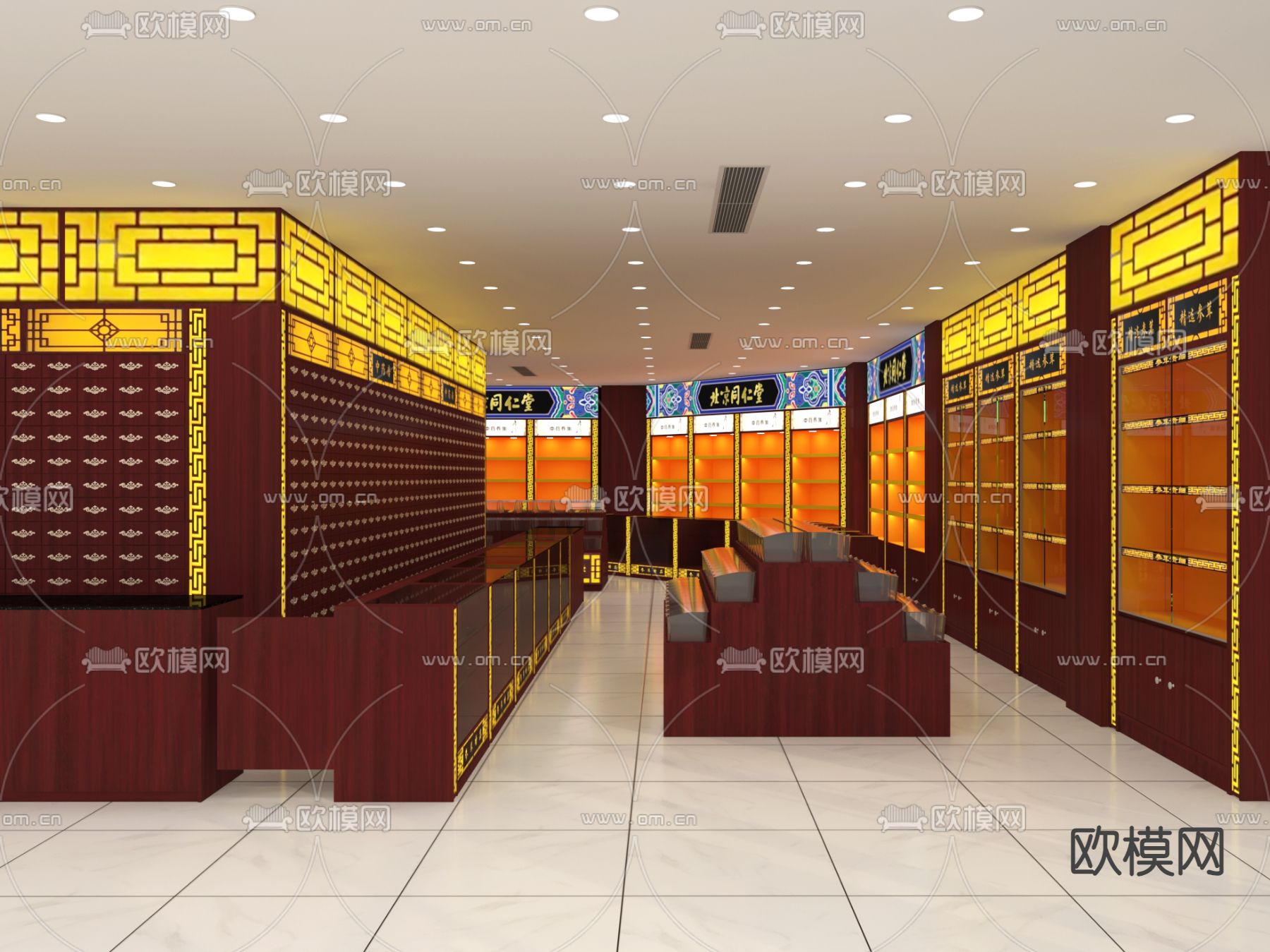 北京同仁堂 中医馆3d模型下载（渲染图2）