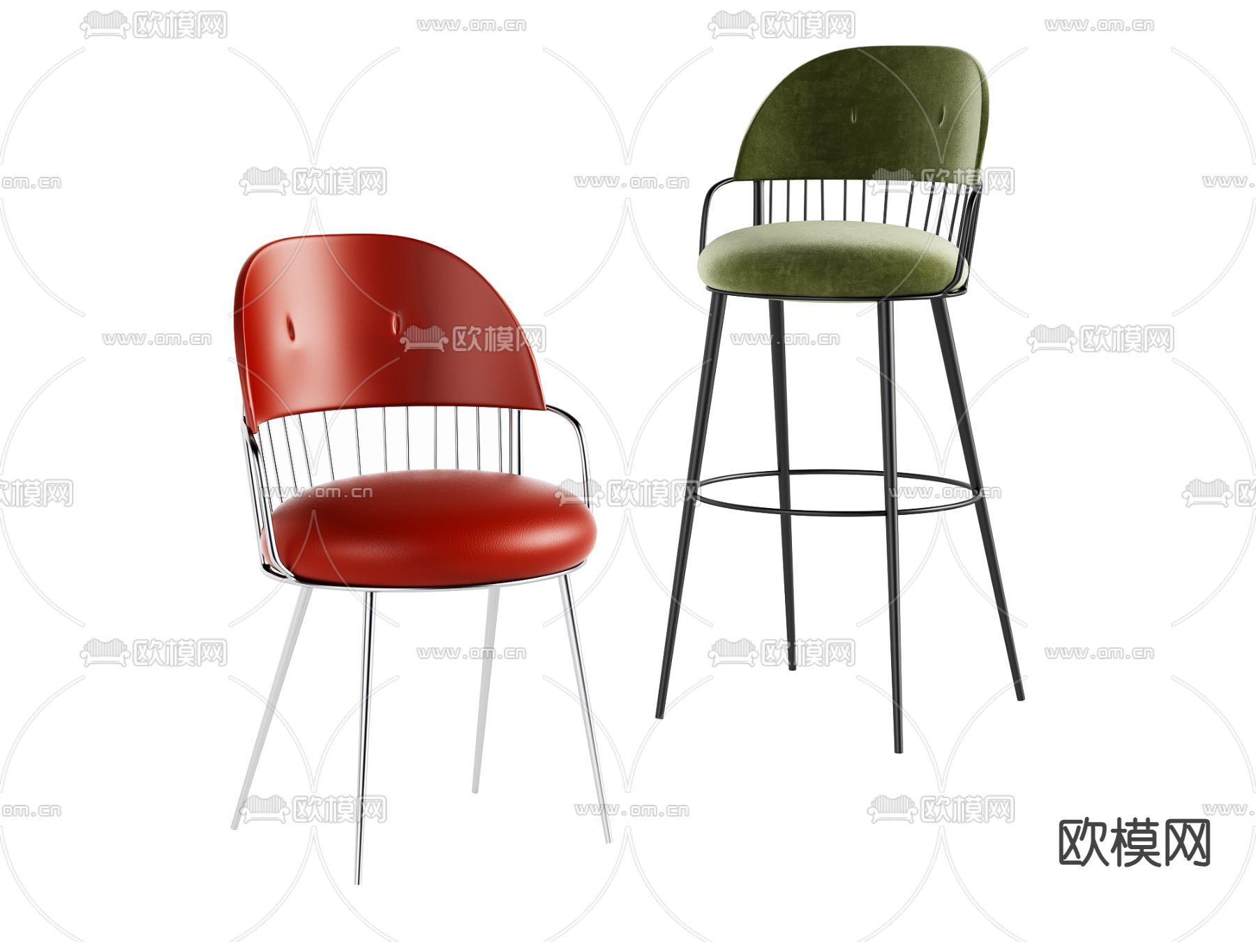现代椅子 餐椅 吧椅3d模型下载