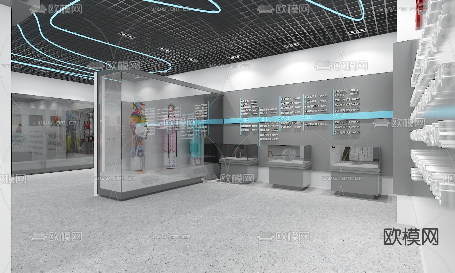 戏剧展厅 戏曲文化馆3d模型下载（渲染图2）