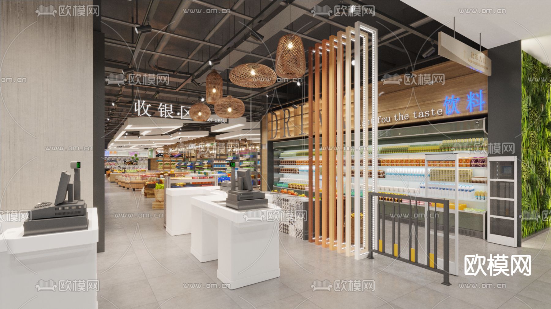 超市 商场 卖场 便利店3d模型下载（渲染图1）