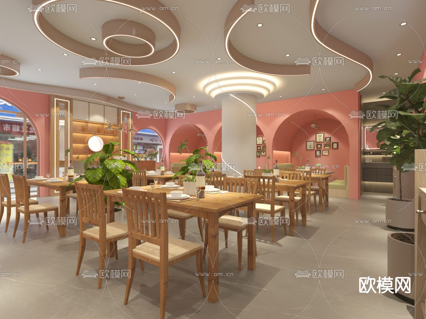 音乐餐厅 餐吧3d模型下载（渲染图1）