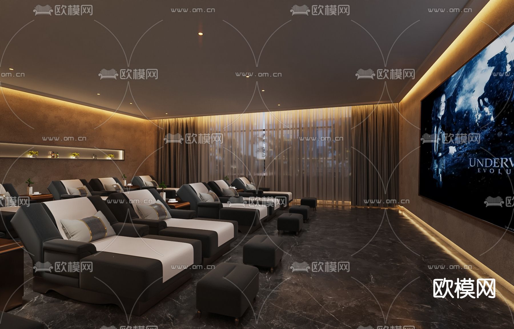 洗浴店 足疗会所3d模型下载（渲染图2）