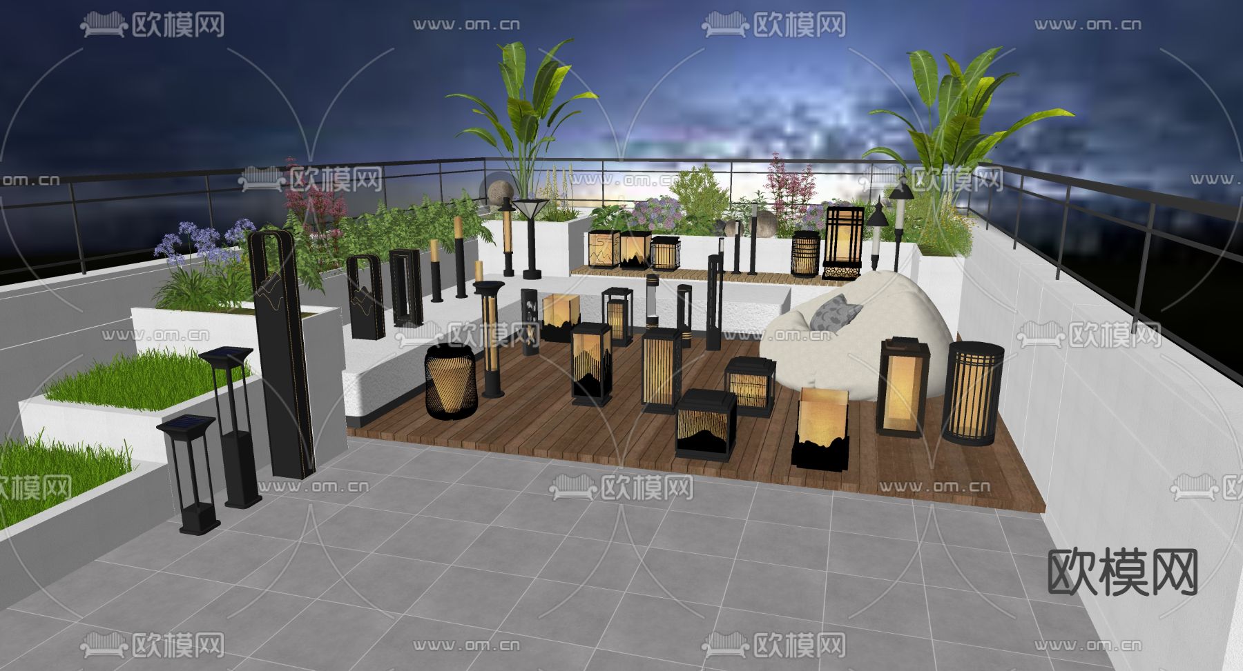 景观灯 户外灯 地灯su模型下载（渲染图1）