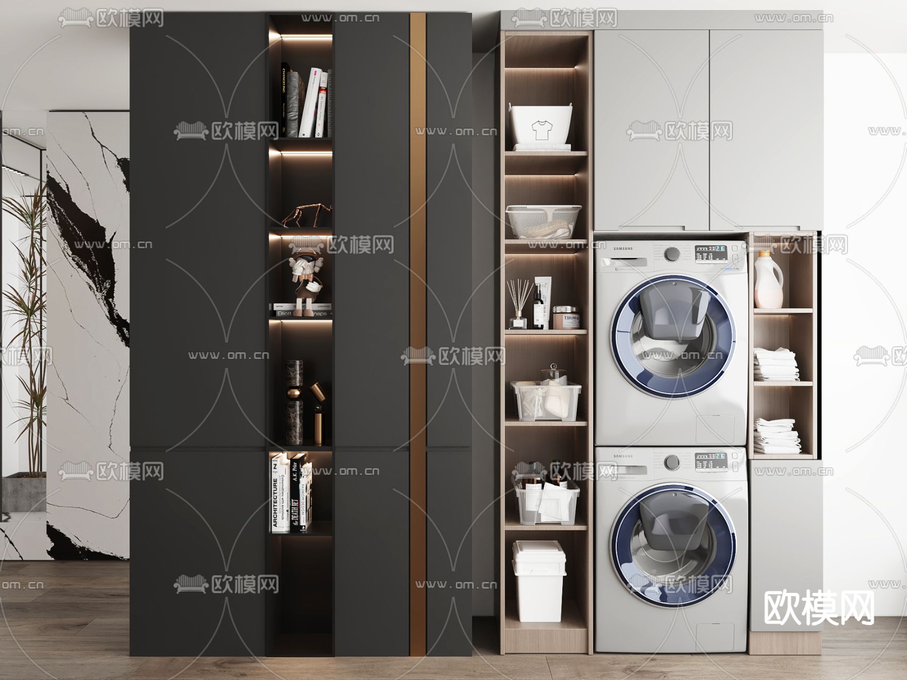 阳台柜 洗衣机柜3d模型下载