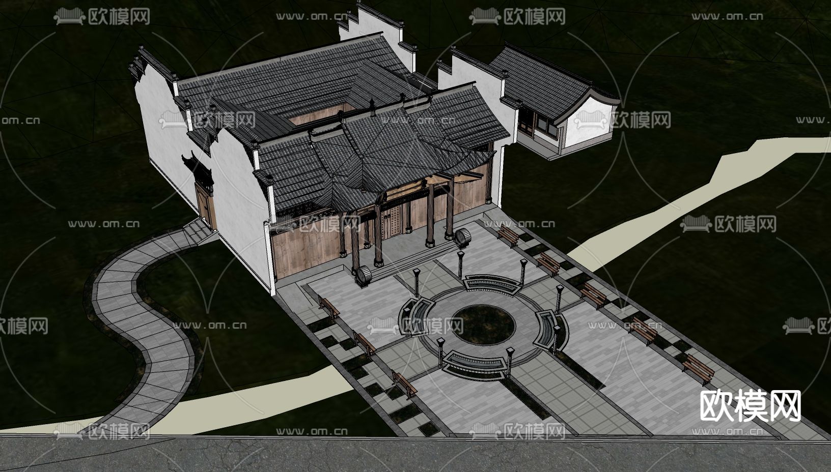 古建筑su模型下载