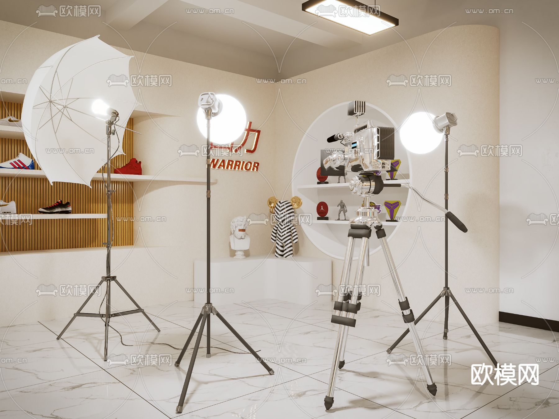 回力直播间3d模型下载（渲染图2）