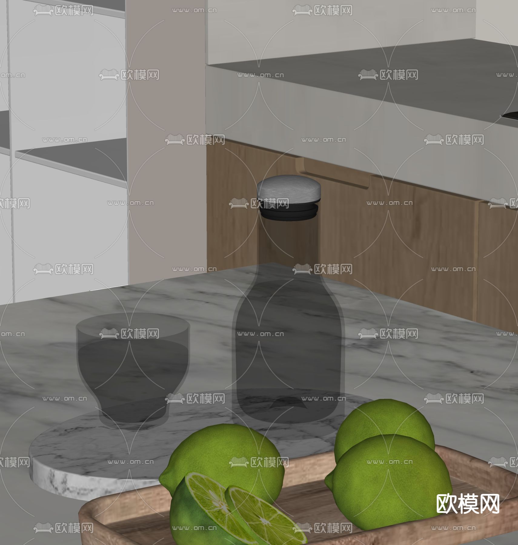 果盘 碗具 饮料杯su模型下载（渲染图1）