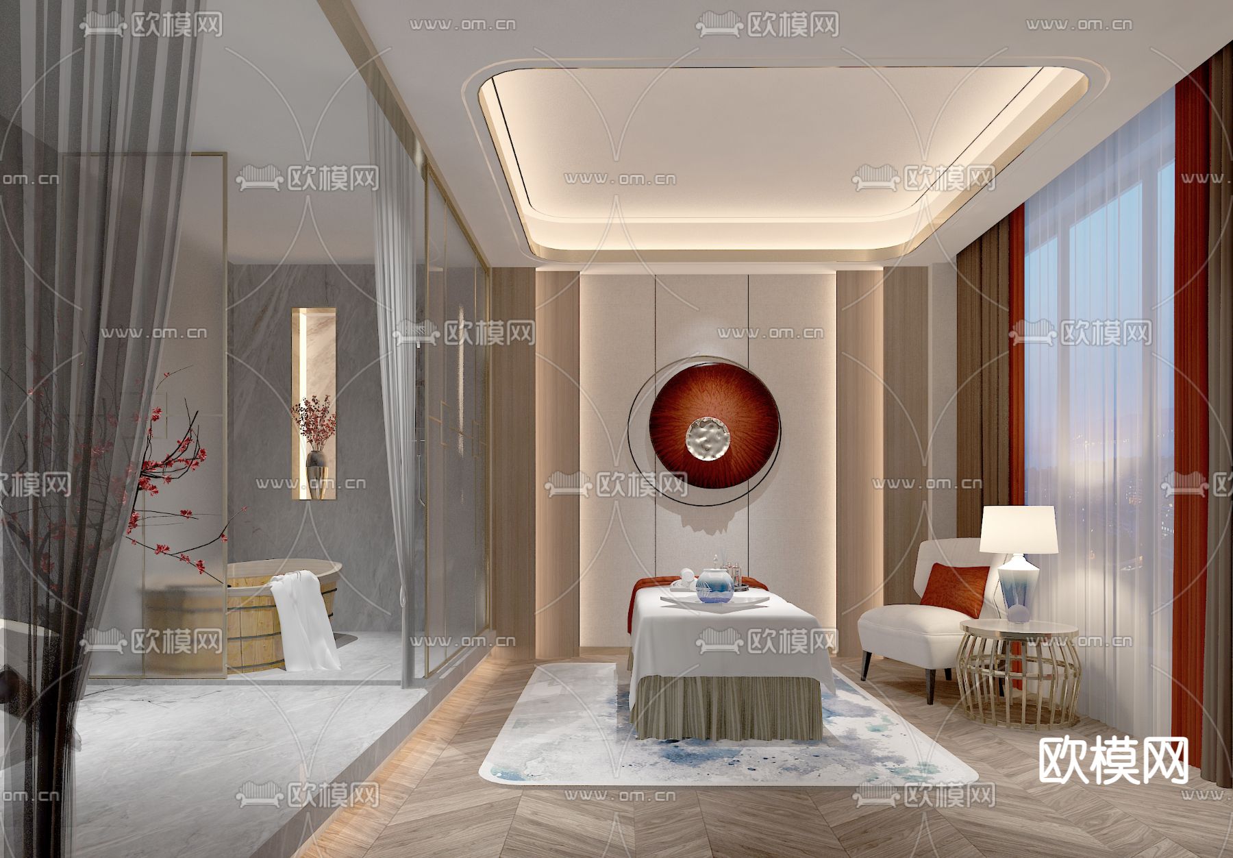 轻奢SPA 护理房 美容院3d模型下载