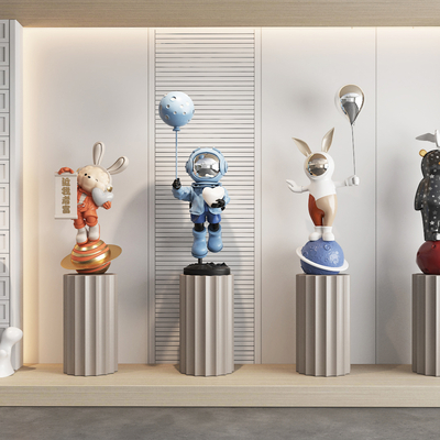  现代雕塑摆件 潮玩公仔su模型 