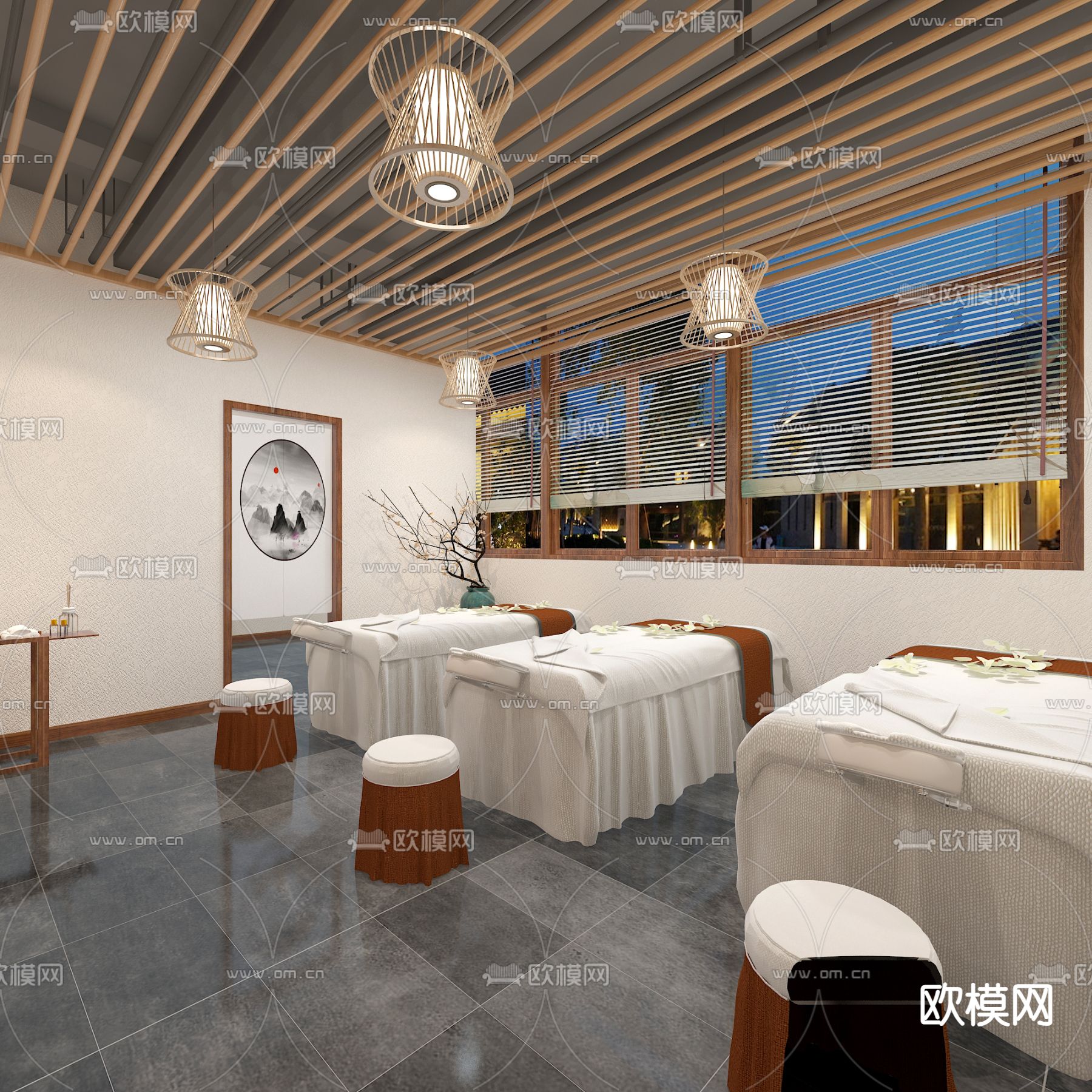 日式足疗店 洗浴店 沐足店3d模型下载（渲染图4）