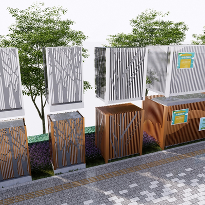  配电箱 围挡su模型 