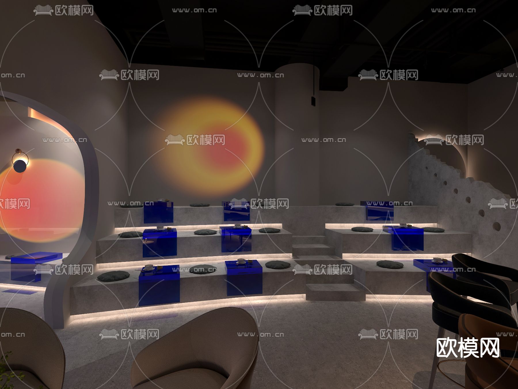 现代酒吧 清吧3d模型下载（渲染图3）