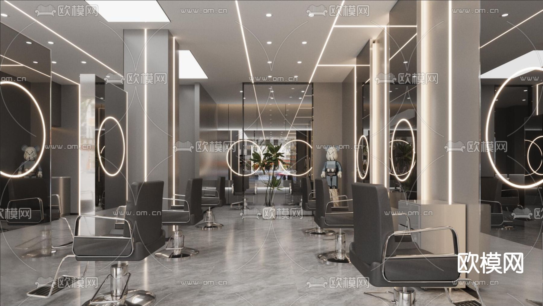 理发店 美发店 发廊3d模型下载（渲染图2）