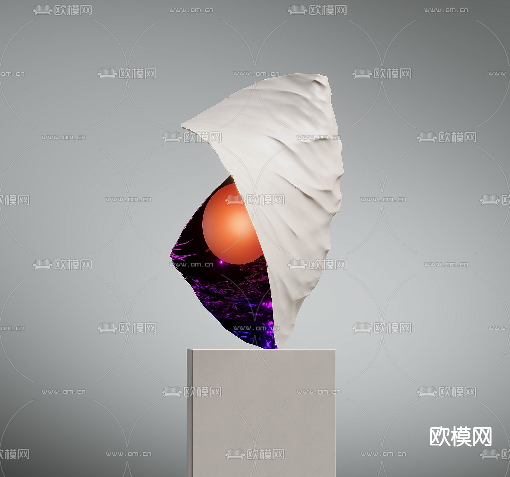 抽象雕塑 艺术摆件3d模型下载（渲染图2）