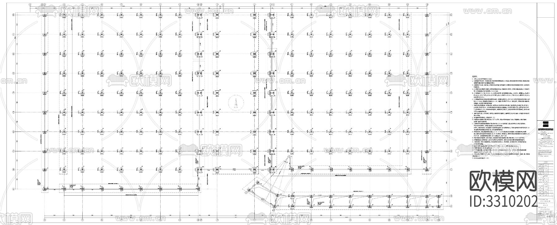厂房结构cad大样图下载（渲染图2）