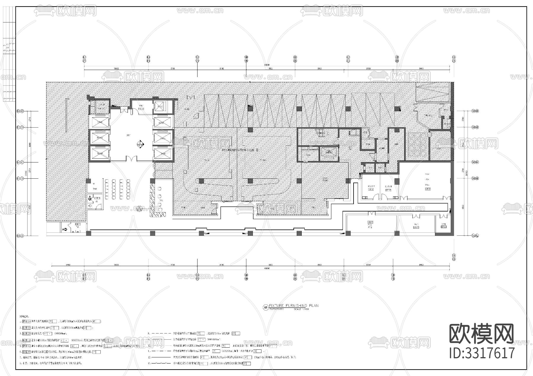 地下室 急诊室cad平面图下载（渲染图6）