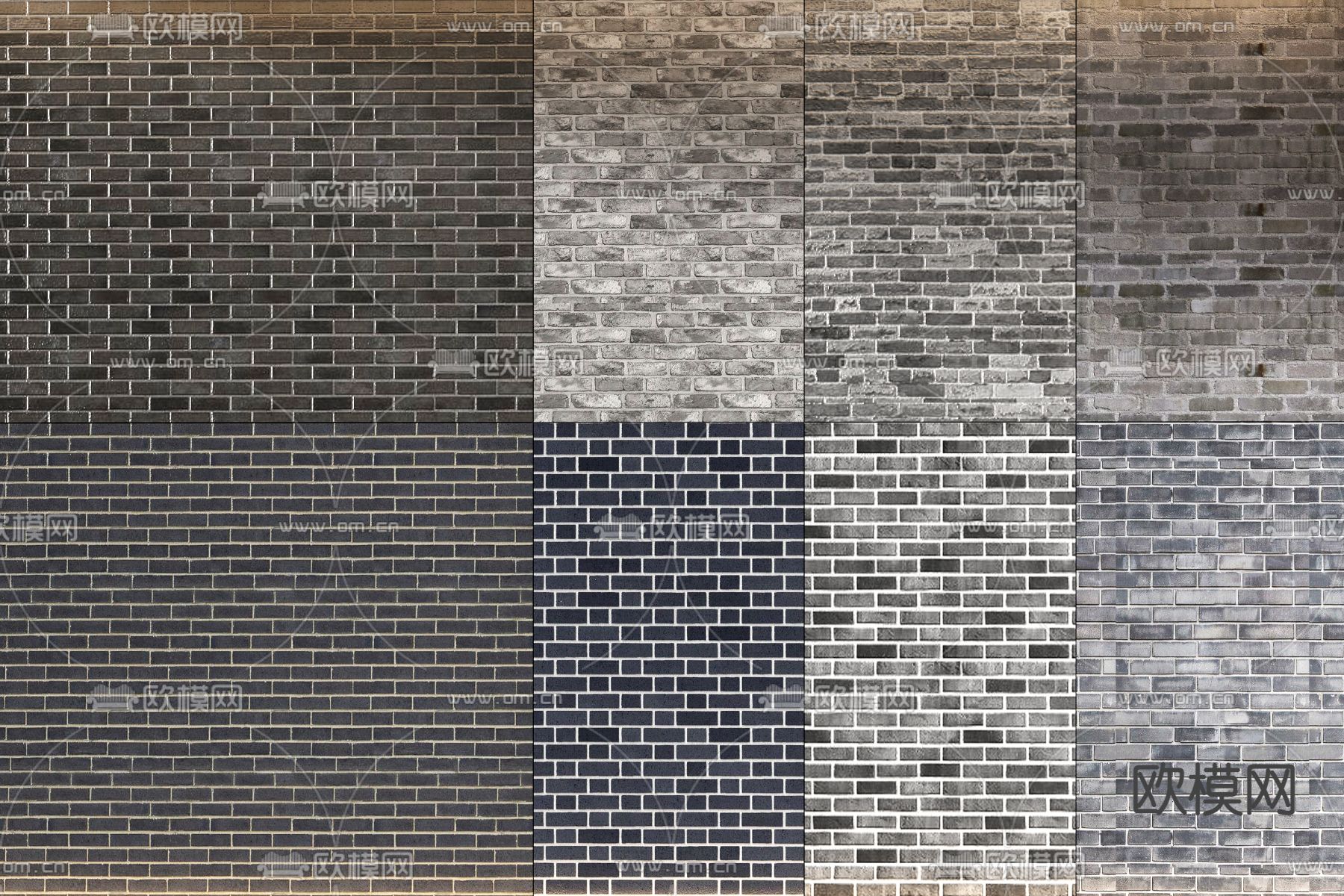 青砖墙面 砖墙 文化砖墙su模型下载（渲染图2）