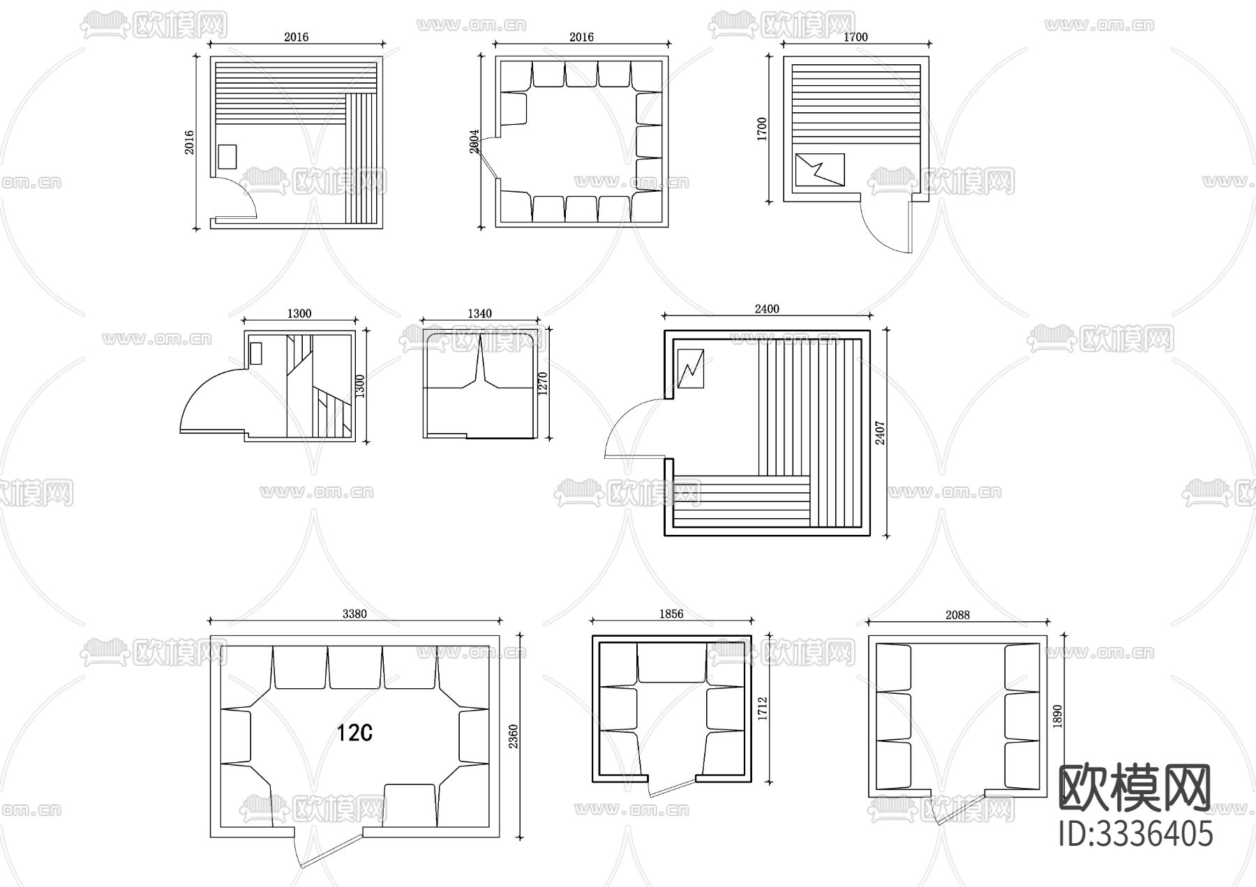 蒸汽桑拿房cad平面图下载