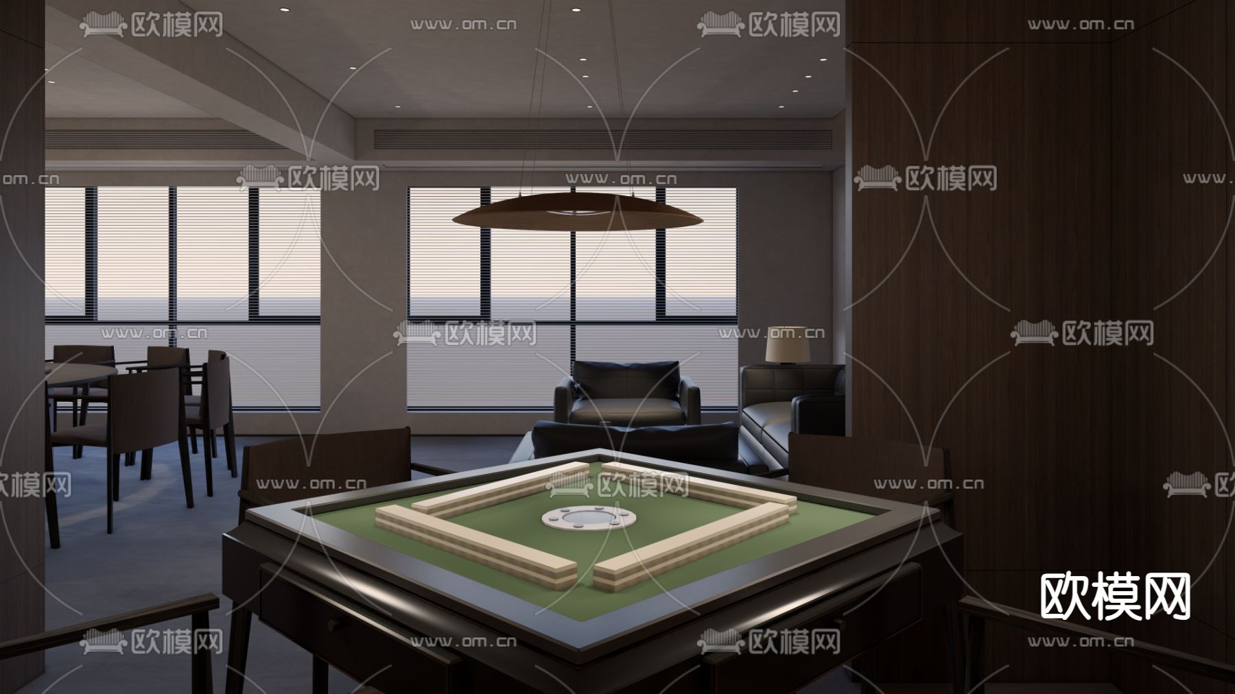 现代接待包厢su模型下载（渲染图5）