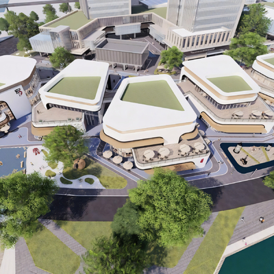  办公楼鸟瞰su模型 