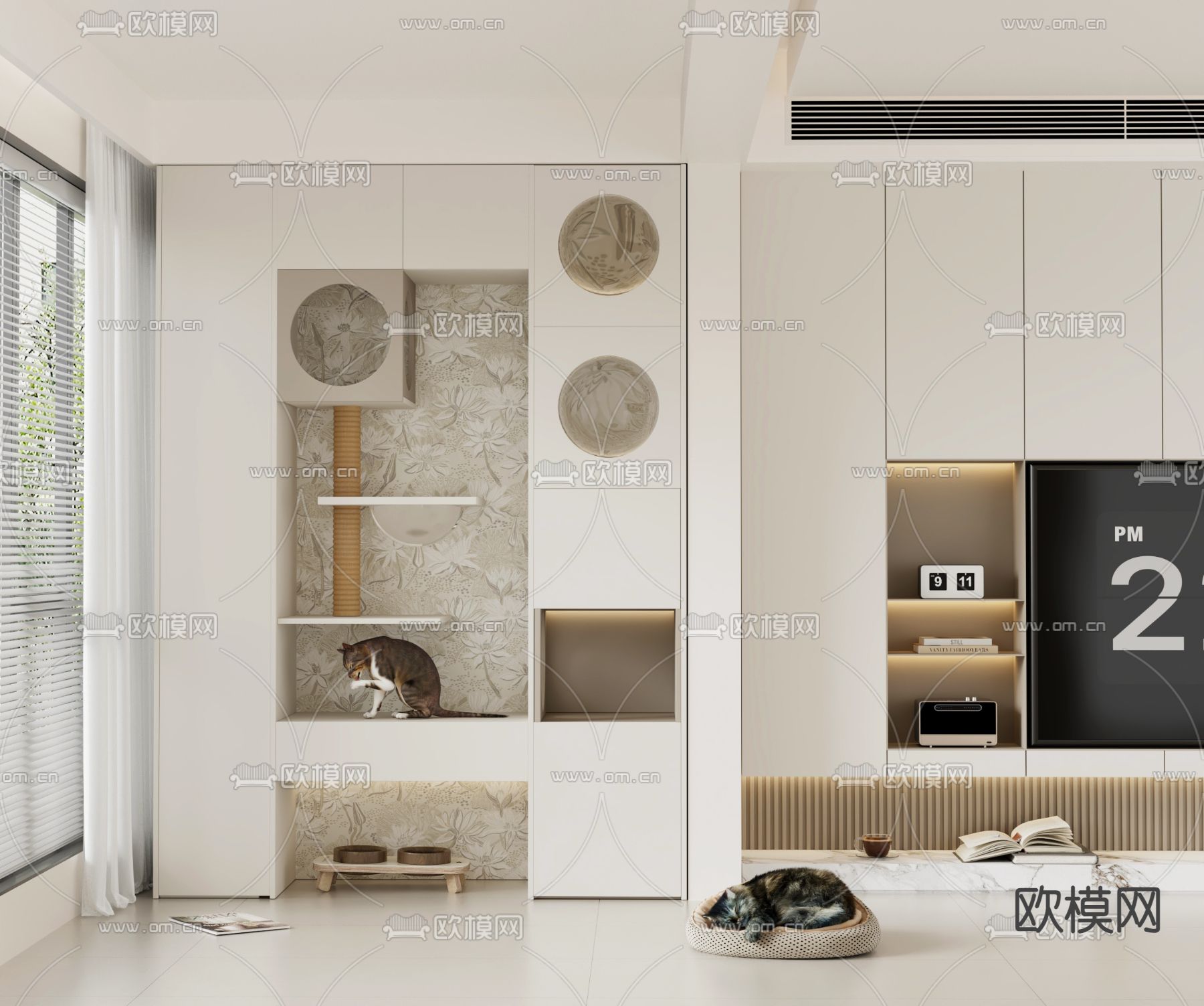 现代阳台柜 宠物柜 猫咪别墅3d模型下载