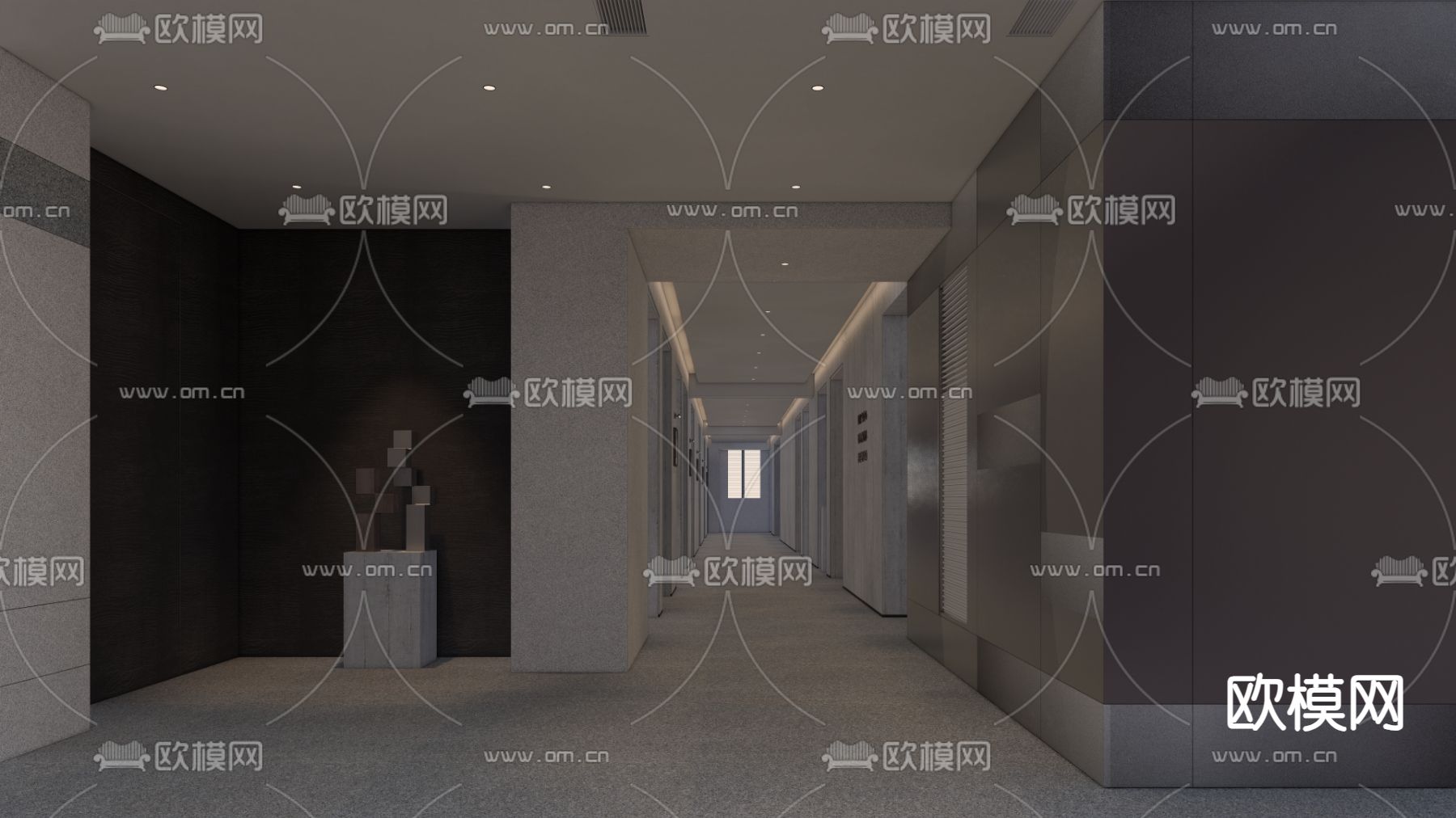 现代电梯 过道su模型下载（渲染图5）