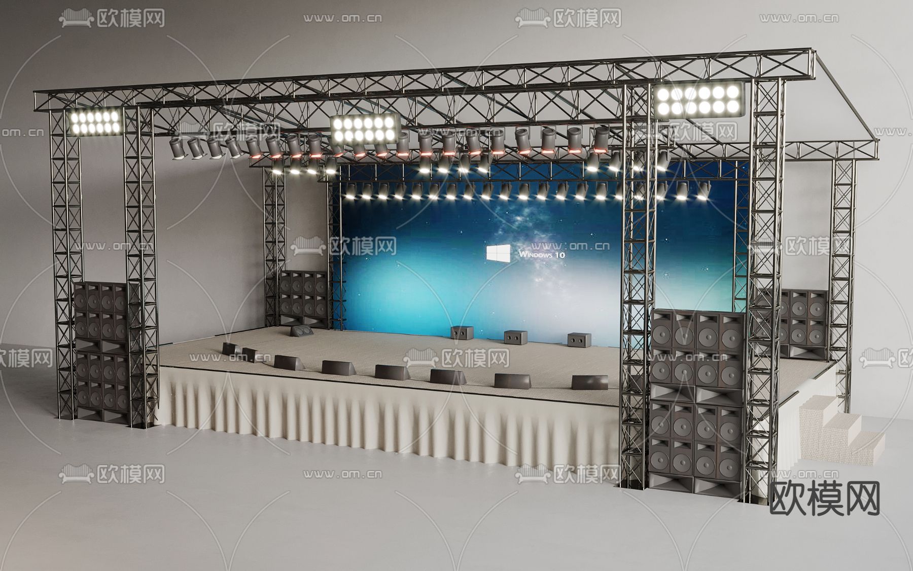 露天舞台 临时舞台3d模型下载