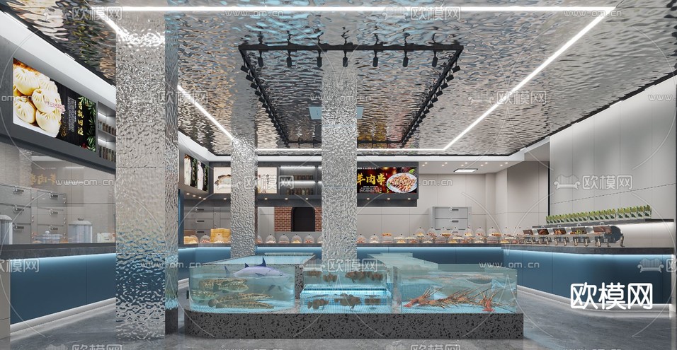 海鲜超市 生鲜店3d模型下载(渲染图2)