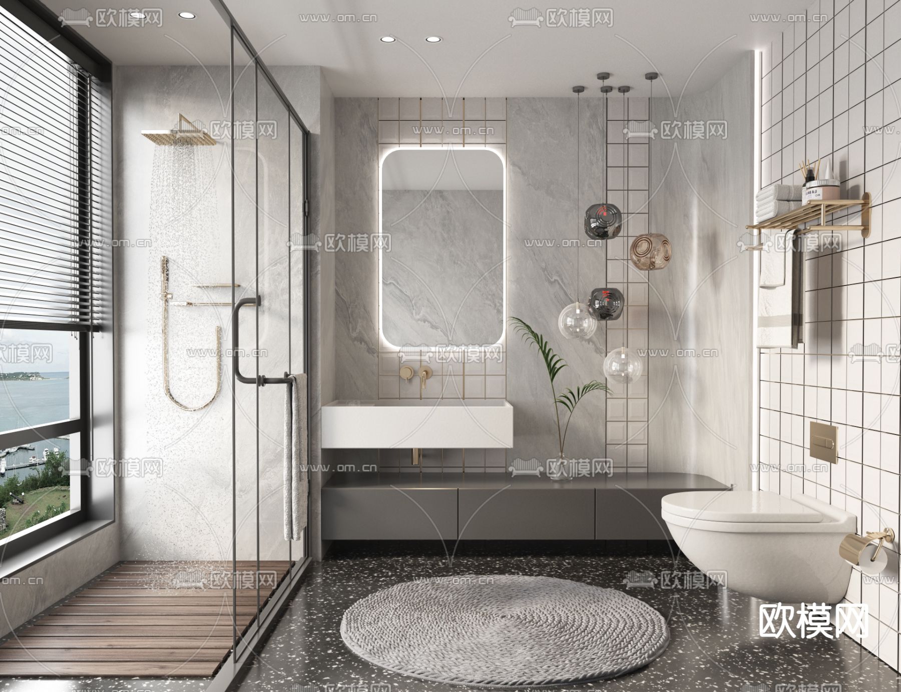 卫生间 浴室3d模型下载
