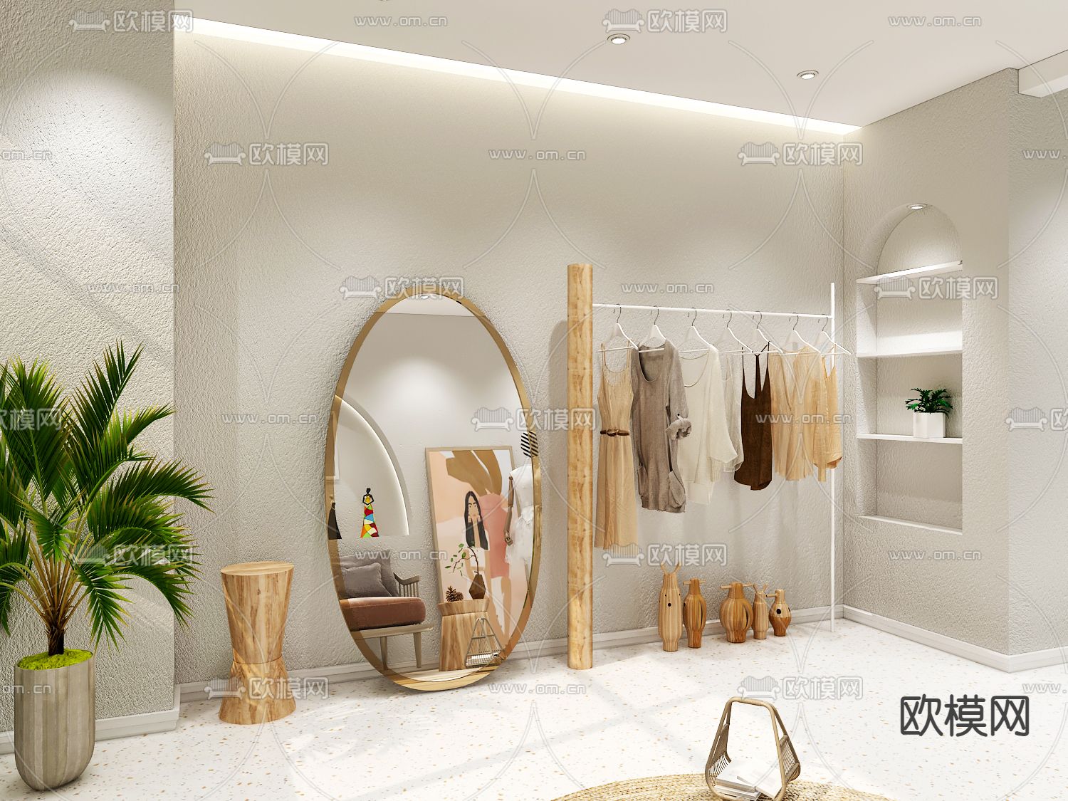 北欧风服装店3d模型下载