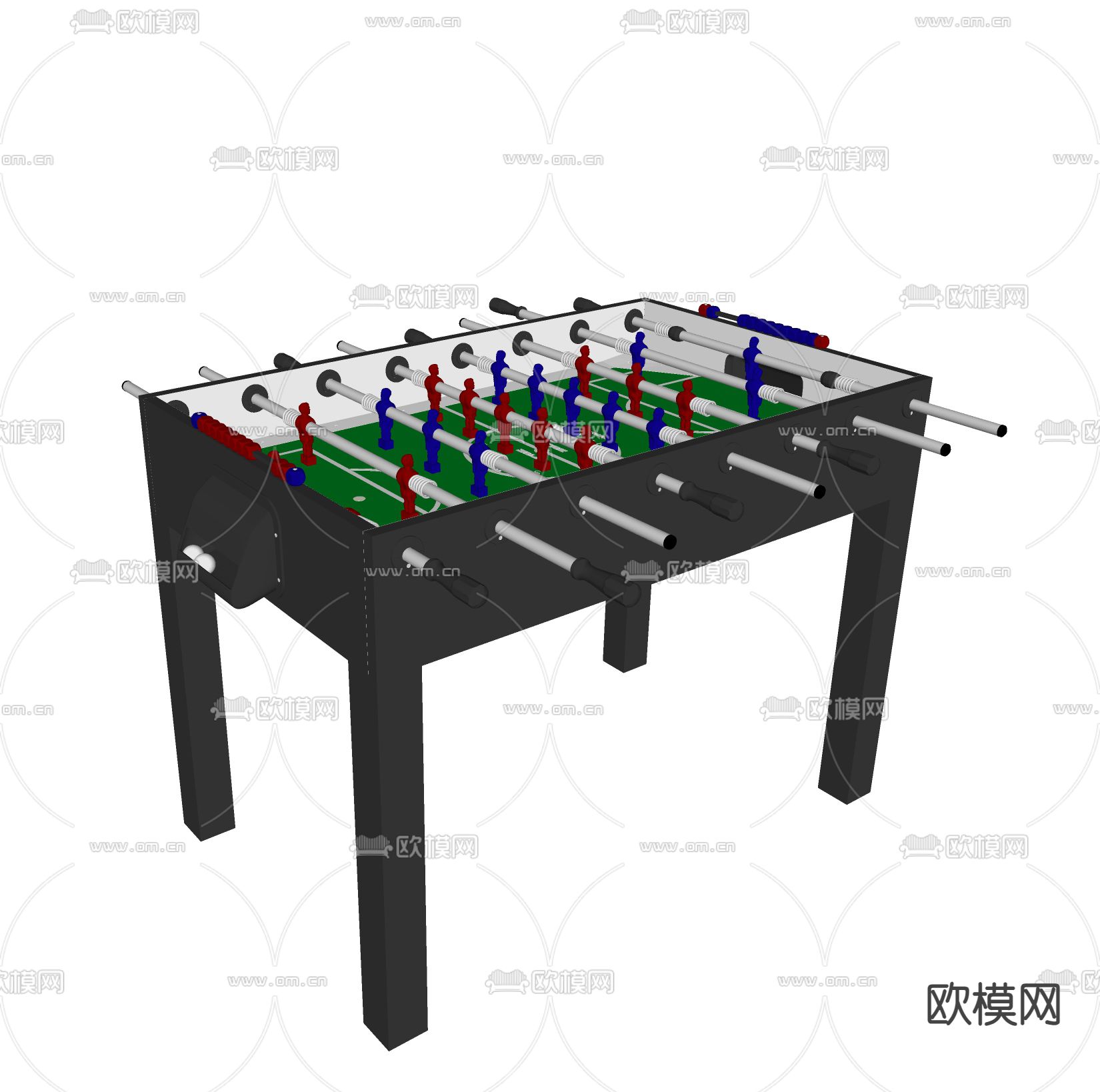 桌上足球su模型下载（渲染图1）