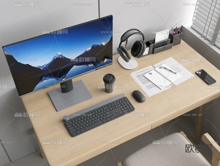 电脑一体机 键盘 鼠标3d模型下载