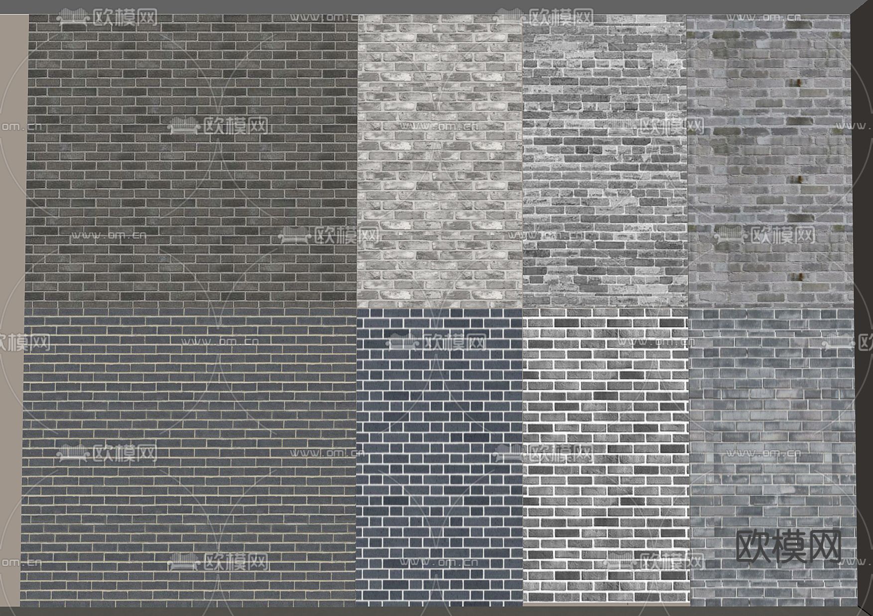 青砖墙面 砖墙 文化砖墙su模型下载（渲染图1）